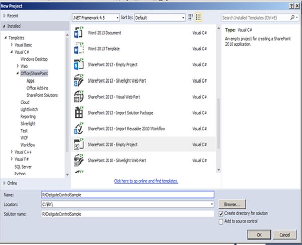 empty sharepoint project